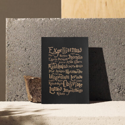 Harry Potter Spells Typographic Poster